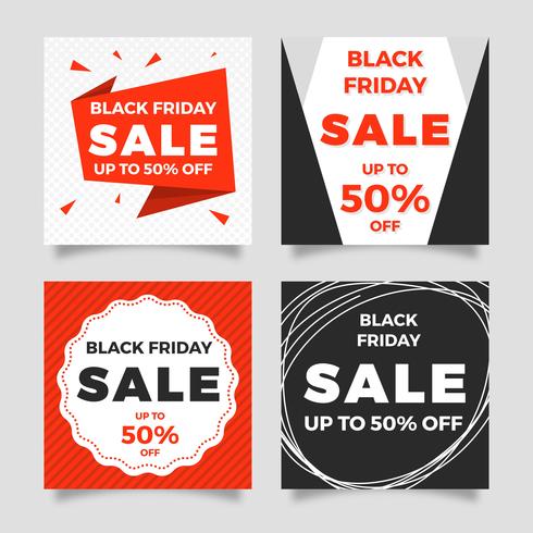 Flat Black Friday Sale Social Media Post Vector template