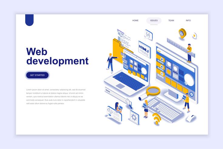 Web development modern flat design isometric concept vector