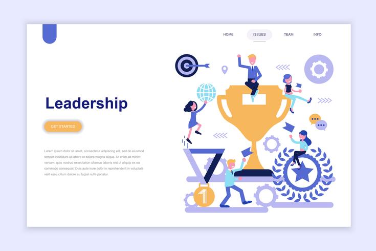 Landing page template of business leadership vector