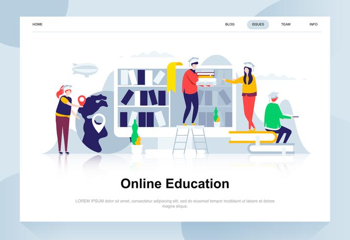 Online education modern flat design concept vector