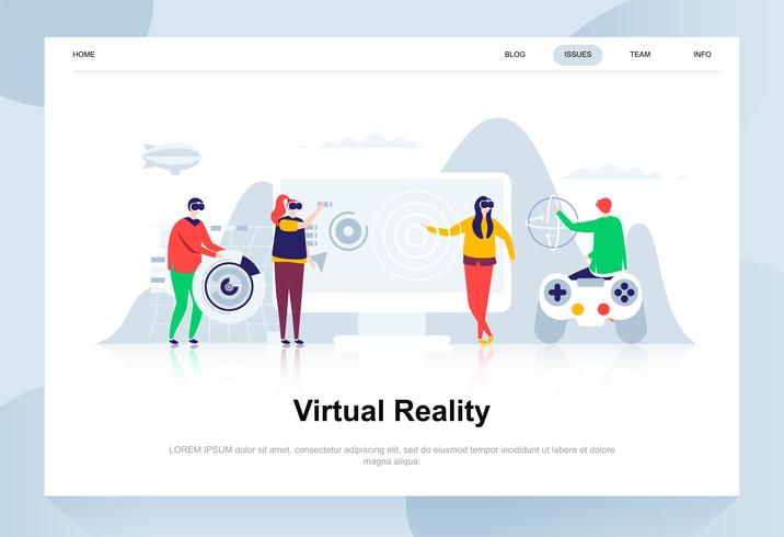 Virtual augmented reality glasses modern flat design concept vector