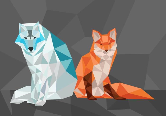 Fox poligonal geométrica forma vector ilustración