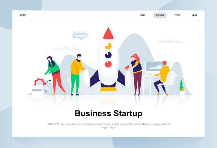 Business startup modern flat design concept vector