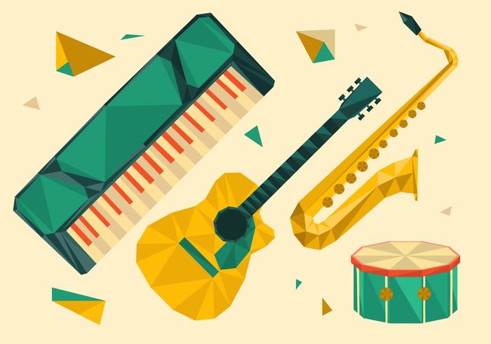 Musical Instrument Poligonal Geometric vector Illustration