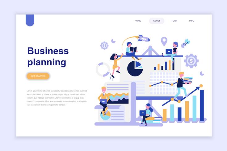 Landing page template of business planning vector