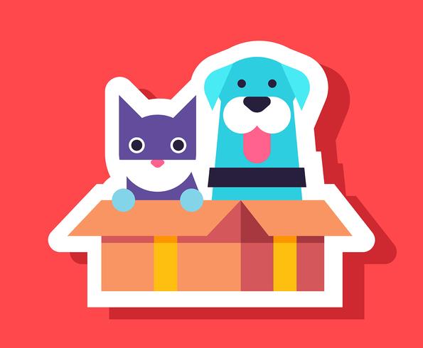 Cat And Dog Stickers vector