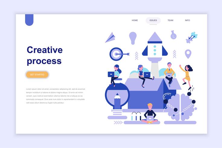 Landing page template of creative process vector