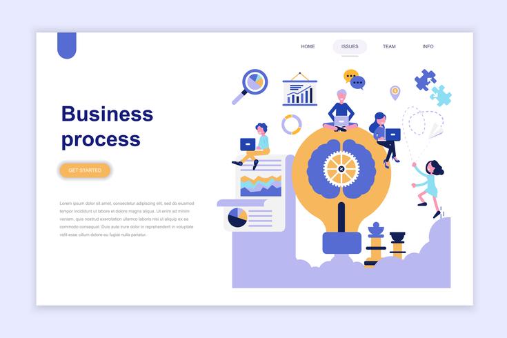 Landing page template of business process vector