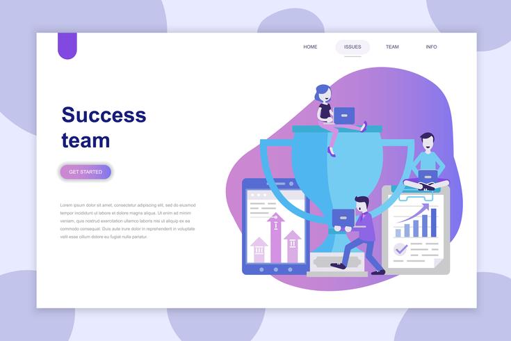 Concepto de diseño plano moderno de Success Team para sitio web y sitio web móvil. Plantilla de página de aterrizaje. Se puede utilizar para banner web, infografías, imágenes de héroe. Ilustracion vectorial vector