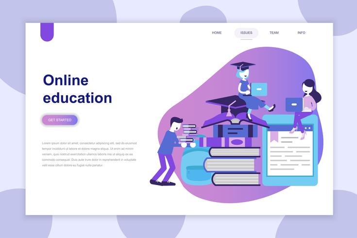 Modern flat design concept of Online Education vector