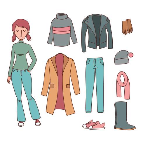 Girl Prepared For Winter vector