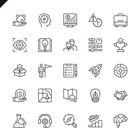 Thin line startup project and development icon vector
