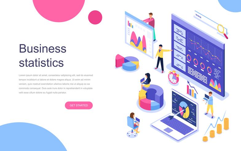 Business Statistics Modern flat design isometric concept vector