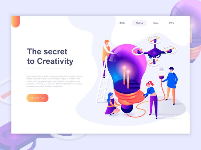 Brainstorming landing page template of creative process vector