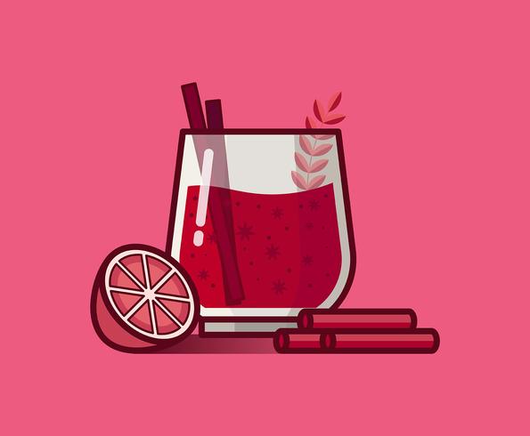 Ilustración de vino caliente vector