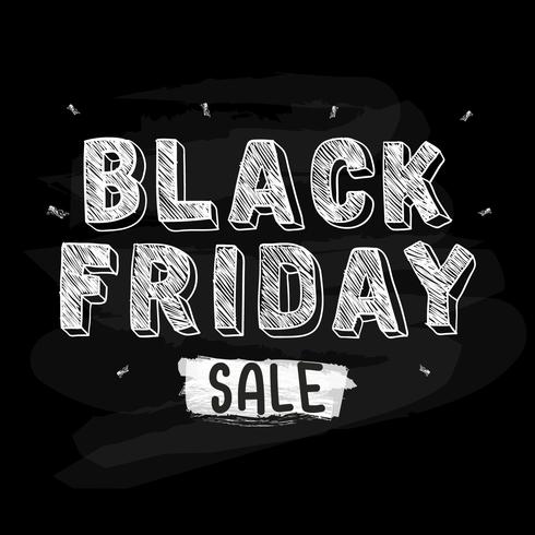 Black Friday Hand Drawn Lettring en pizarra vector