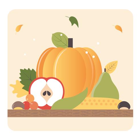 Vector ilustración de elementos de otoño