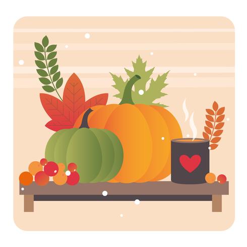 Vector ilustración de elementos de otoño