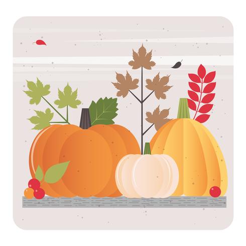 Diseño de tarjeta de felicitación de otoño de vector