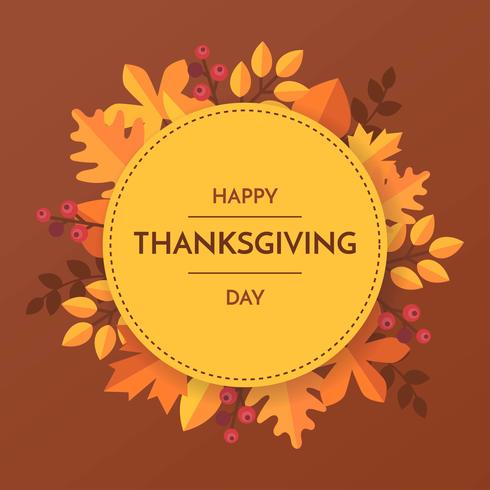 Papercraft Thanksgiving Autumn Leaves Template Vector