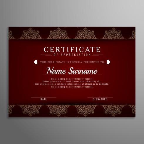 Resumen artístico elegante certificado diseño de fondo vector