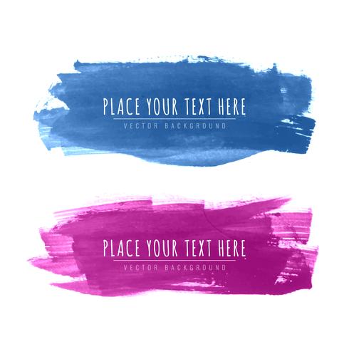 Abstract watercolor stroke design set vector