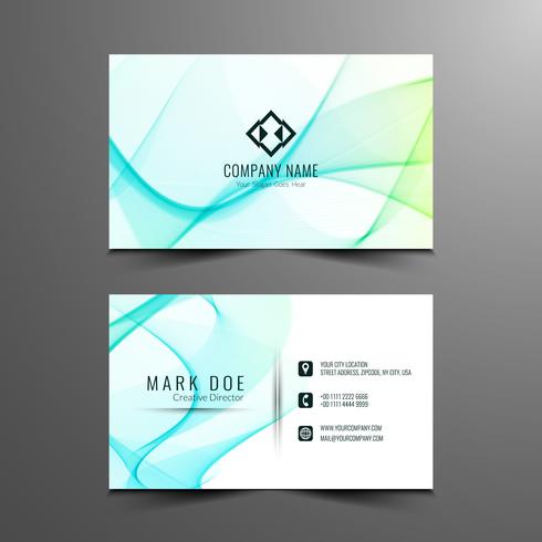 Abstract wavy business card design template vector