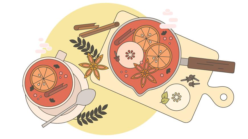 Mulled Wine Recipe Vector