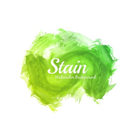 Abstract bright green watercolor stain design vector