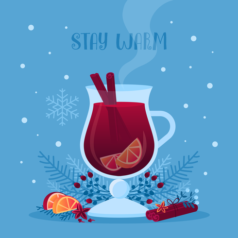 Vidrio caliente vino ilustración vectorial vector