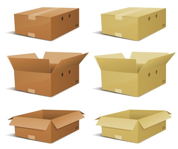 Cardboard Box Delivery Set vector