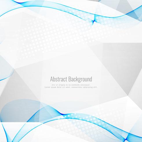 Abstract grey polygonal background with blue waves vector