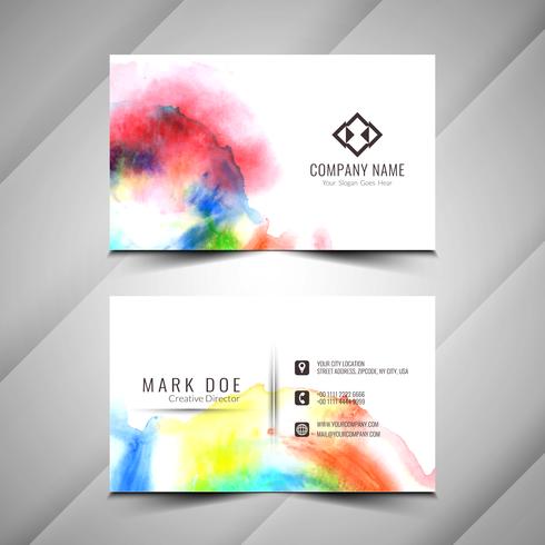 Abstract beautiful watercolor business card design template vector