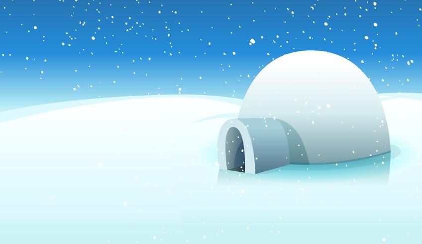 Igloo And Polar Icy Background vector