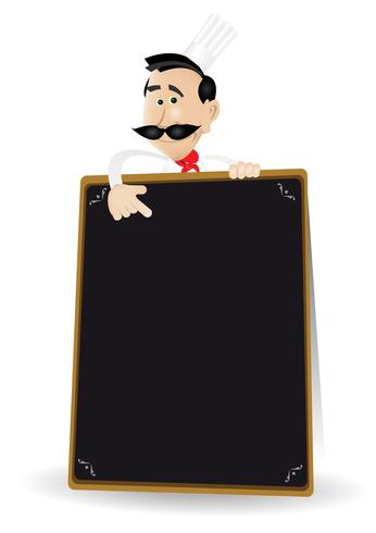 Chef Menu Holding A Blackboard vector