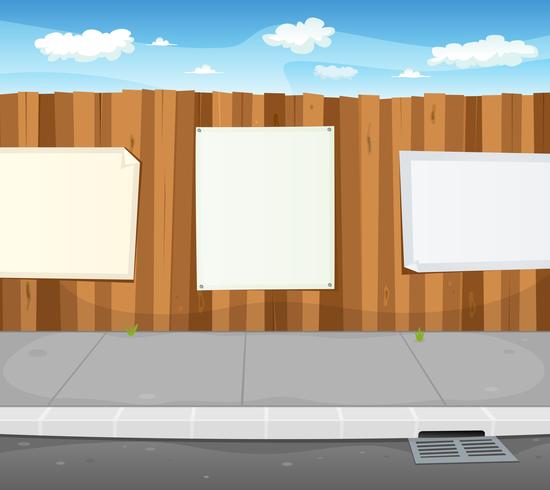 Empty Signs On Urban Wood Fence vector