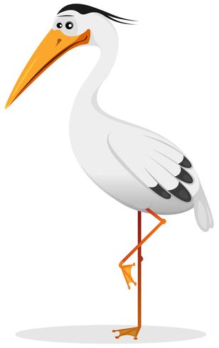 Pájaro de la garza de dibujos animados vector