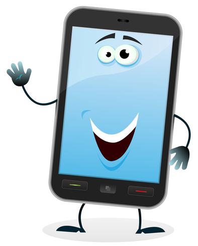 Cartoon Mobile Phone Character vector