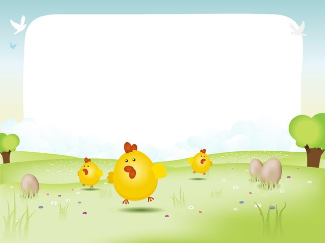 Easter And Spring Landscape vector