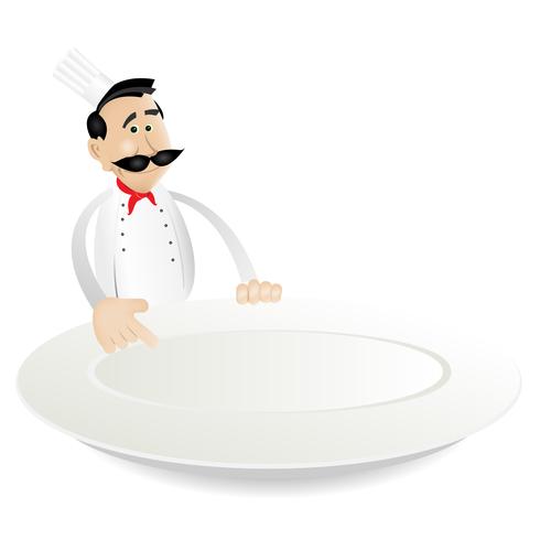 Chef Menu Holding Dish vector