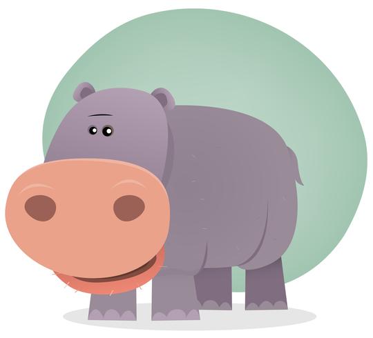 Cute Cartoon Hippo vector