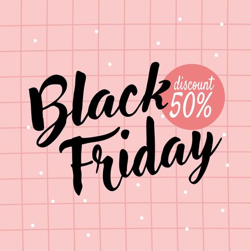 Cute Pink Black Friday Poster Design vector