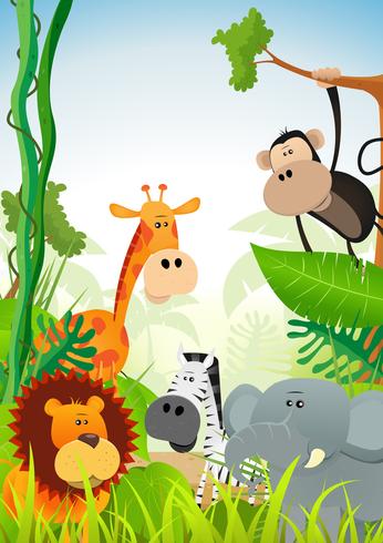Wild Animals Background vector