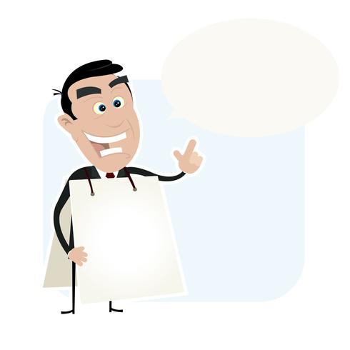 White Business Man Holding A Sandwich Board vector