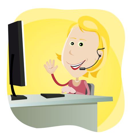 Technical support Girl vector