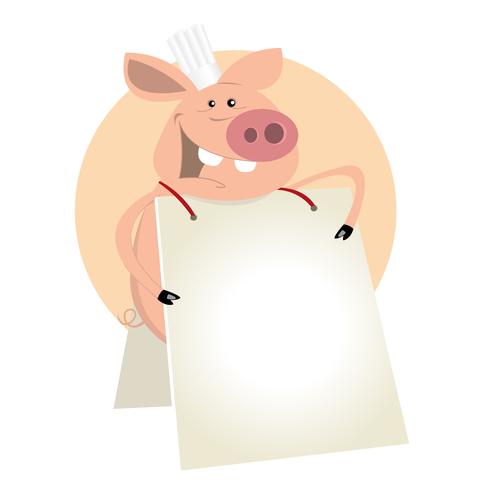 Pig Cook Sign vector