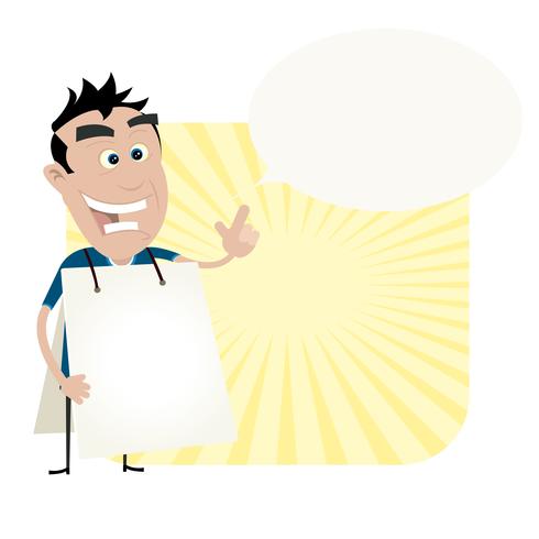 Young Man Holding A Sandwich Board vector