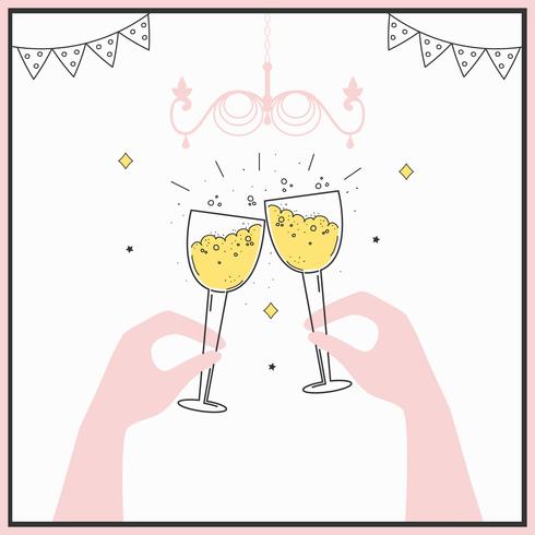 Champagne Toast Vector