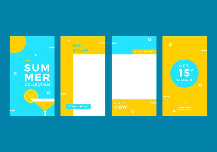 Summer Fashion Instagram Story Template vector