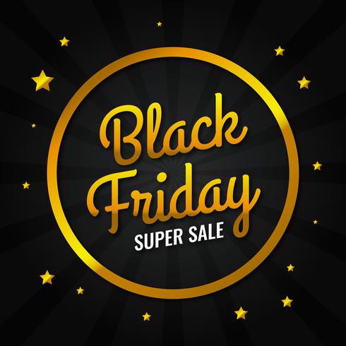 Gold Black Friday Sale Design Template vector